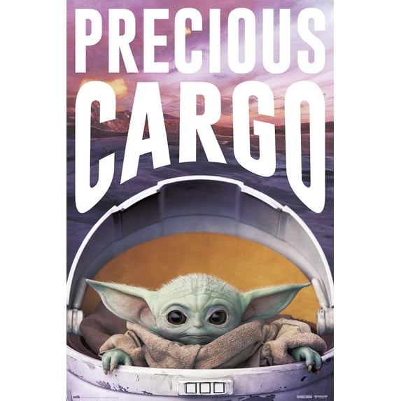Star Wars: The Mandalorian - TV Show Poster (Baby Yoda - Precious Cargo Version 2) (Clear Poster Hanger)