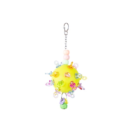 Yellow Daily Pet Solution Hanging Molar Ball Chew Toy For Parrots Birds Bark Resistance Household Pet Supply With Convenient Design For Everyday Use