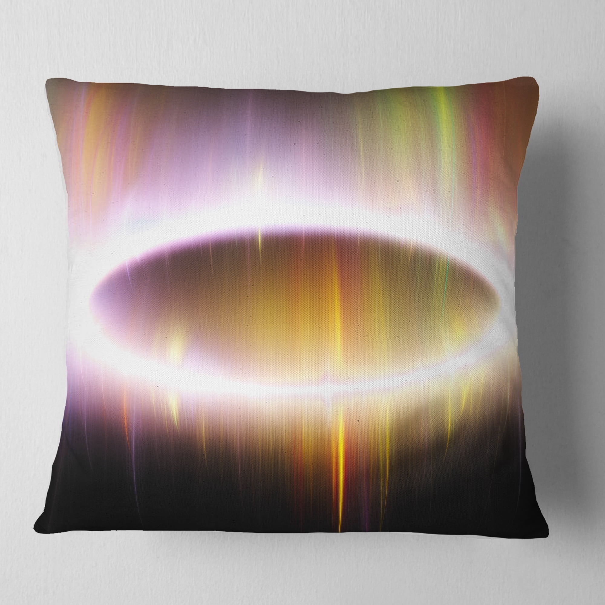 Designart Large Oval of Northern Lights - Abstract Throw Pillow - 16x16