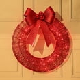 thumbnail image 2 of Franhais Christmas Decoration Metal Wreath with Lights Artificial Hanging Bow Garland for Front Door Wall Indoors Outdoors Party Supplies, 2 of 8