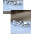 thumbnail image 3 of HeartsAndYou 2.05ct Natural Blue Aquamarine Ring 14k SOLID White Gold Bridal Set Valentine, 3 of 9