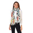 thumbnail image 2 of FORMRS Womens Scarf Winter Soft Long Big Warm Shawls Wrap Tassel Scarves, Vibrant Japanese Flowers, 2 of 9