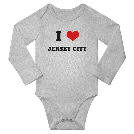 

I Heart Jersey City Love Baby Long Romper (Gray 18-24 Months)