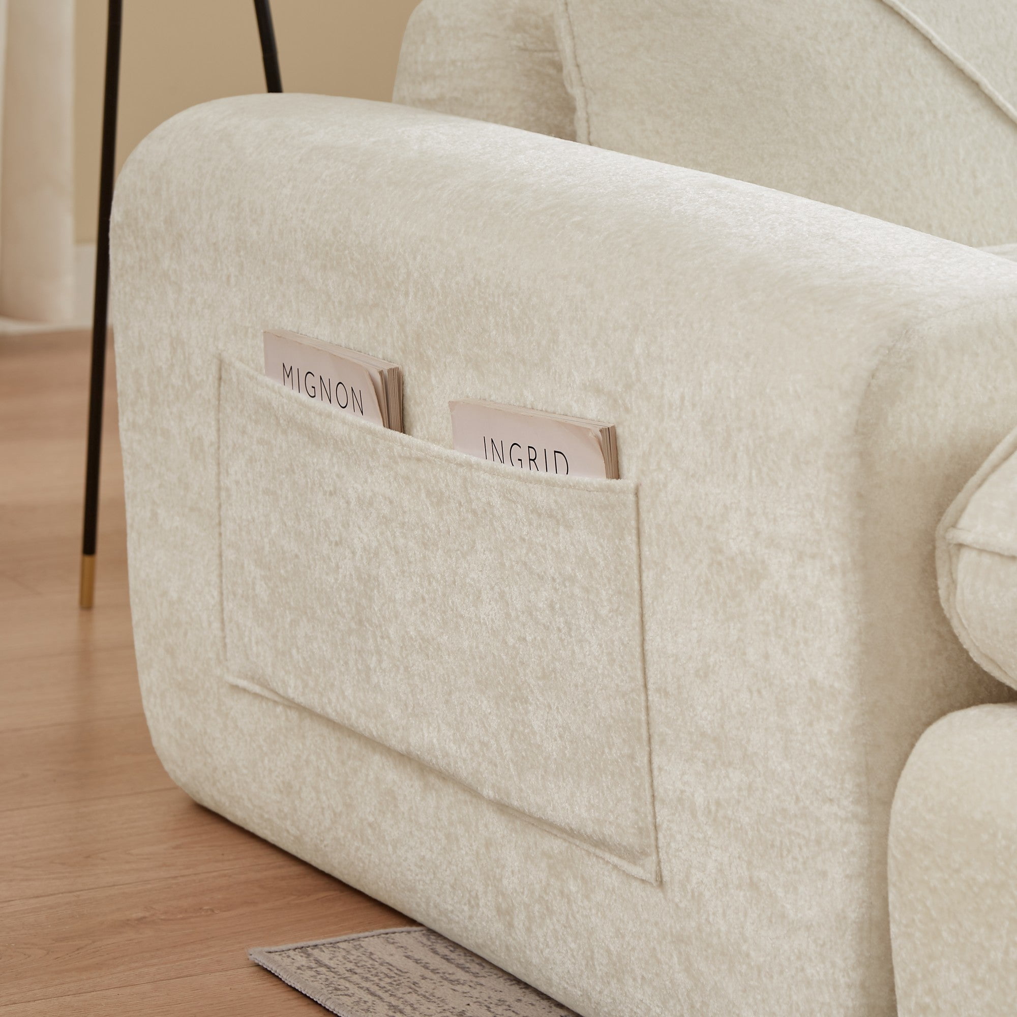 Sailvan Modern Chenille Modular Sectional Sofa with Ottoman,Comfortable Minimalist Living Room Couch for Families and Apartments Beige