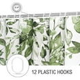 thumbnail image 4 of Olive Green Eucalyptus Shower Curtain, Watercolor Plant Leaves with Floral Bathroom Shower Curtain Set with Hooks, 72x72, 4 of 6