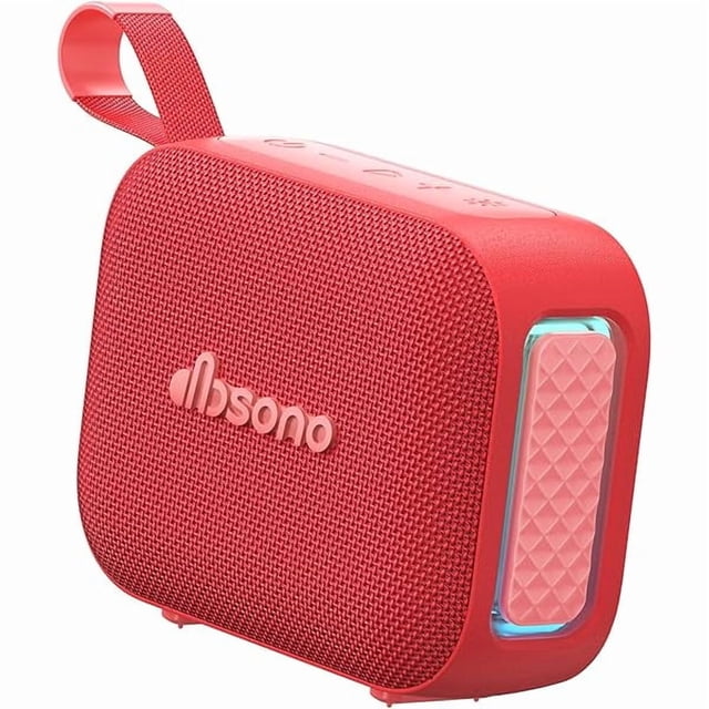 wonima44 Portable Bluetooth Speaker Waterproof: IPX5 HD Sound Up to 24H Playtime, Birthday White Elephant Gifts Stocking Stuffers for Adults Teens, Cool Electronics Gadgets for Outdoor Travel-Red
