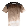 thumbnail image 5 of Men's Graphic Crewneck Tshirt Plus Size Short Sleeve Gradient Color Casual Big and Tall Tees Brown 2XL, 5 of 5