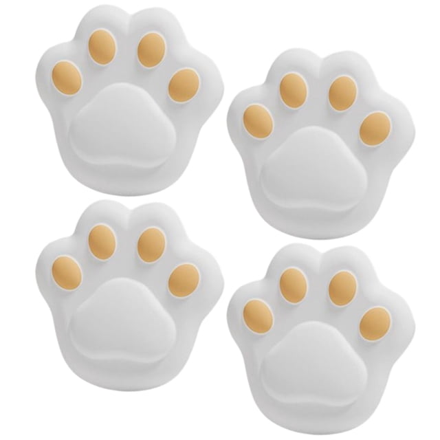4 piezas de protectores de esquinas de mesa con forma de pata de dibujos animados para niños, protectores de esquinas de mesa antiestrés. Blanco