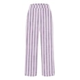 thumbnail image 4 of Bovemsi 2025 Women's Cotton Linen Striped Casual Pants – Elastic Waist Loose Fit Summer Trousers, Pink, XXL, 4 of 5