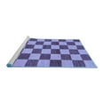 thumbnail image 2 of Ahgly Company Machine Washable Indoor Round Checkered Blue Modern Area Rugs, 7' Round, 2 of 4