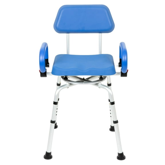 iLIVING ILG-638 Swivel Pivoting Shower Chair for Bathtub and Shower with Padded Seat, Back and Arms, and Adjustable Height