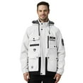thumbnail image 3 of LEDUNTINO Men's Casual Jackets, Lightweight Thin MultiPocket Jacket Coat, Softshell Hooded Jacket, Outdoor Windbreaker, 3 of 7