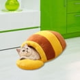 thumbnail image 1 of Cama para Gato, casa para gatos, perrera, nido cálido semicerrado, suministros suaves para mascotas, escondite con fondo antideslizante, casa para L, 1 of 8
