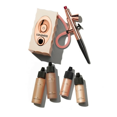 LUMINESS Icon Pro Airbrush System with Starter Kit: Includes Silk 4-In-1 Foundation Highlighter and Blush