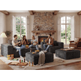 thumbnail image 3 of Cubente 108" Sectional Couch, Cloud Sofa, Boneless Couch No Assembly Required Modular Couch U-shaped Couch for Living Room, 3 of 11