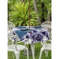 thumbnail image 2 of Purple Blooms Floral Outdoor Tablecloth - 60 Inch Round Dining Table Cover, Farmhouse Spring Flowers Botanical Waterproof Outdoor Table Cloth with Umbrella Hole & Zipper for Picnic/Patio/Party, 2 of 7