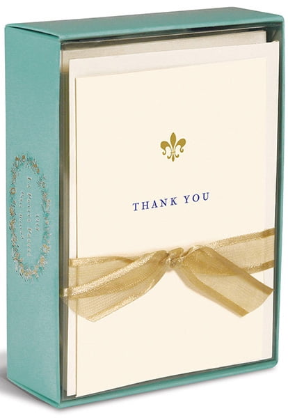 Fleur de Lis Box of 10 Thank You Note Cards with Envelopes 