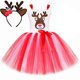 thumbnail image 3 of Disfraz de reno y ciervo Rodolfo para niña, vestido con tutú navideño, diadema con astas, ropa de disfraces de animales de dibujos animados para fiesta de Navidad para niños pequeños, 3 of 5