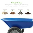 thumbnail image 3 of Best Choice Products Dual-Wheel Home Wheelbarrow Yard Garden Cart for Lawn, Construction - Blue, 3 of 8
