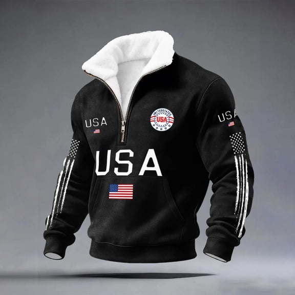 Iaqnaocc Mens Sweatshirt 250 Anniversary Usa Waffle Zippper Mock Neck Long Sleeve Shirts for Men 250 Anniversary Usa Shirt American Flag 1776-2026 250th Anniversary Shirt Black L