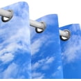 thumbnail image 3 of Coolnut Window Curtain Panels Sky Grommet Top Room Darkening Thermal Insulated Blackout Window Treatment Drapes 2 Panels W55 x L84 In, 3 of 6