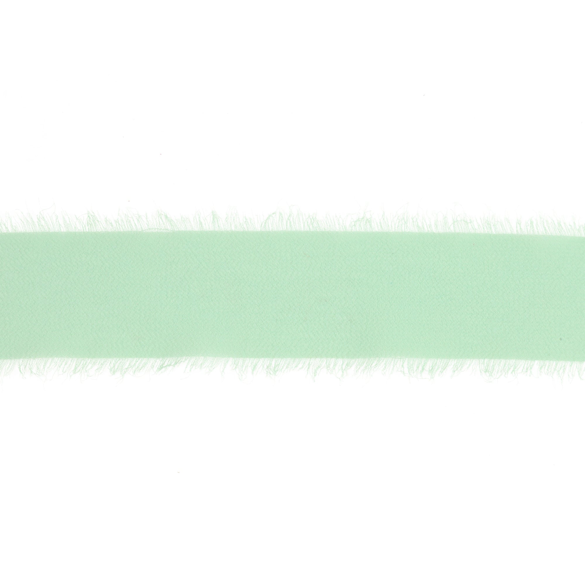 LaRibbons 1 1/2" Frayed Edge Chiffon Ribbon, Light Green, 10 Yard Roll