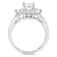 thumbnail image 3 of Dazzlingrock Collection 2.00 Carat (ctw) 14k Princess & Round Diamond Bridal 3 Stone Engagement Ring 2 CT, White Gold, Size 9, 3 of 4