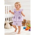thumbnail image 3 of Happy Town Toddler Girl Clothes Infant Girl Sleeveless Ruffle Set Cute Bowknot Dress Top Shorts Outfits For Kids, 3 of 9