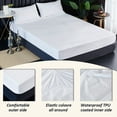 thumbnail image 3 of Leyfeng Polyester Bed Sheet, Fitted Sheet Waterproof Mattress Protector Solid Pillow Bed Cover Solid Bedsheets Twin to California King Size, 3 of 9