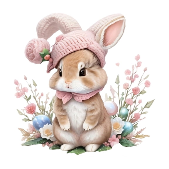 Easter Decor Bunny Egg Wall Decals, PVC Self-Adhesive Waterproof Stickers for Nursery, Living Room, Easter Party Wall Decorations