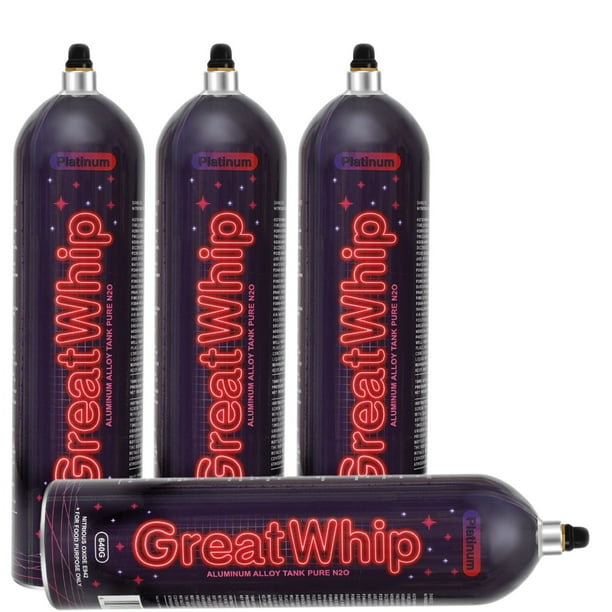 GreatWhip 640g Whipped Cream Chargers Aluminum Construction 6 Cylinders