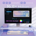 thumbnail image 3 of AULA 99 Key Keyboard, Tri-Mode Bluetooth/2.4GHz/USB-C Cute Creamy Gaming Keyboard with Number Pad RGB Backlit, Media Knob Custom Mechanical Feel Computer Keyboards for M, 3 of 7