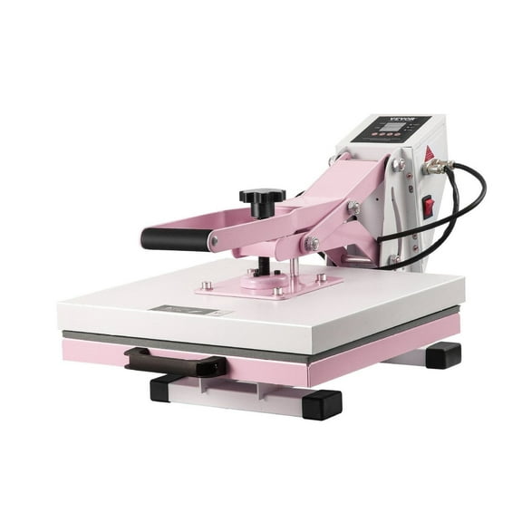 Heat Press Machine 15x15 Pink Slide Out Transfer Press for T-Shirts, Pillowcases, DIY Crafts with Digital Control