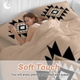 thumbnail image 4 of Triangle Combination Pattern Bedding Duvet Cover Set Queen Size 4 Pieces Black White Brown Retro Decor Bedding Set with Zipper Closure, 1 Comforter Cover 90x92 Inches 1 Flat Sheet & 2 Pillow Cases, 4 of 7