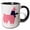 Black/White, variant on 3drose, Cute Creative Pink Llama Wearing a Blue Scarf Cartoon, 11oz Two-tone Blue Mug