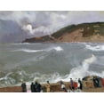 thumbnail image 2 of Sorolla, Joaquin 24x20 White Modern Wood Framed Museum Art Print Titled - Breakwater-San Sebastian, 2 of 4