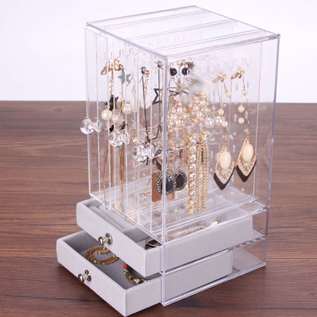 Soporte para pendientes, vitrina de joyería multifuncional, regalo transparente acrílico para niñas FLhrweasw Nuevo