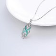 thumbnail image 4 of Collar con colgante de ópalo creado con nudo celta irlandés Yashi plata de ley 18 pulgadas, 4 of 4
