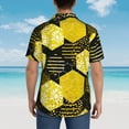 thumbnail image 6 of Kll Men'S Hawaiian Shirt Short Sleeve Button Down Beach Shirts-Geometric Pattern With Bee, 6 of 8