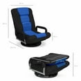 thumbnail image 4 of 360-Degree Swivel Gaming Floor Chair Armrest Handles Foldable Adjustable Backrest - Blue, 4 of 5