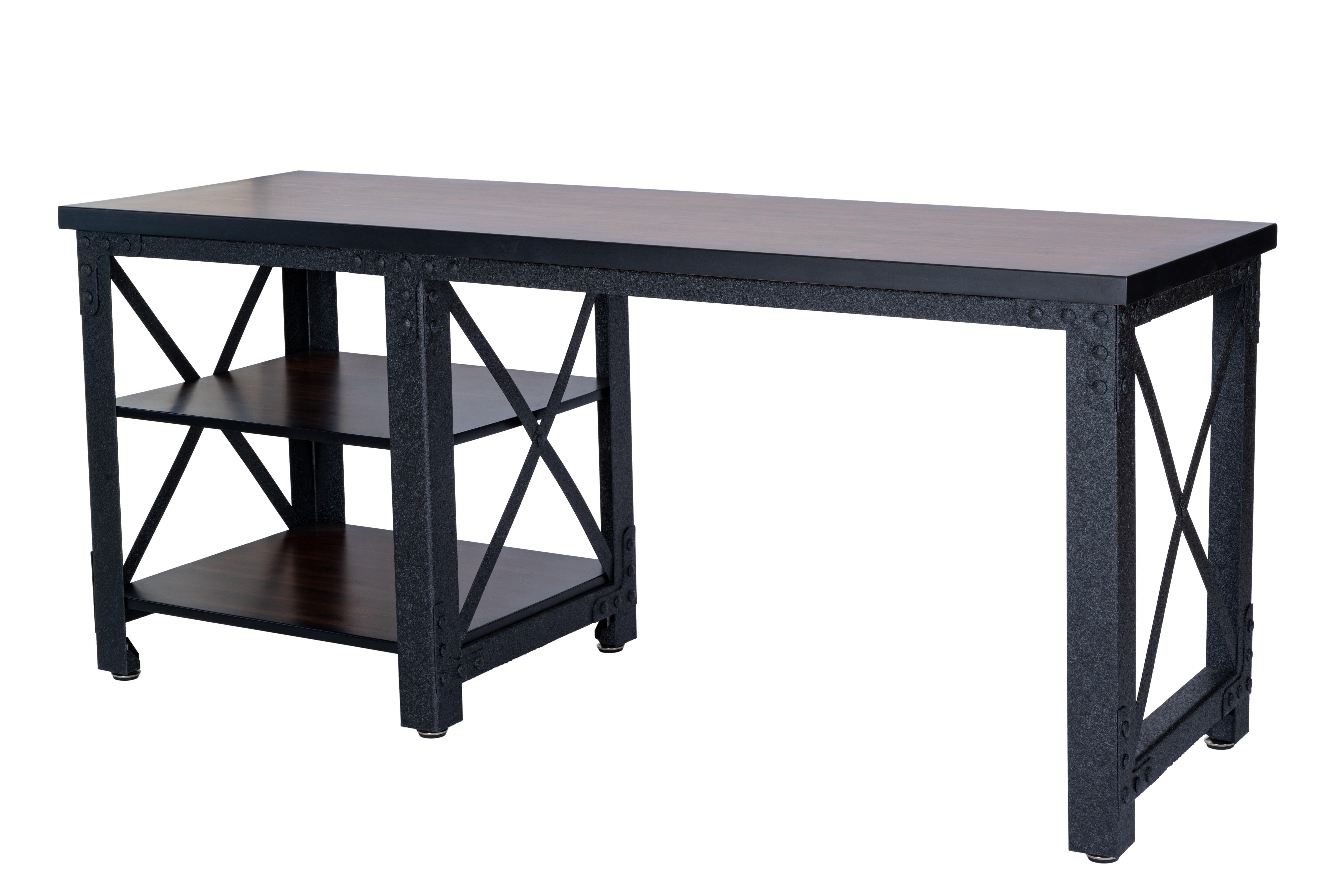 Duramax Weston 72" Industrial Metal & Wood Desk with Shelves