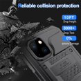 thumbnail image 3 of SaniMore Case for iPhone 14 Plus, Heavy Duty Protection IP68 Waterproof [Screen Protector] Shockproof Support Wireless Charging Hybird Silicone Metal Armor Miliary-Grade Drop-resistant Shell, Black, 3 of 8
