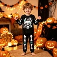 thumbnail image 2 of JAJAHO Toddler Boys Halloween Pajamas Glow In The Dark Skeleton Pjs 2 Piece Pant Sets Kids Halloween Clothes 2-8T, 2 of 9