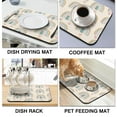 thumbnail image 4 of Washable Rubber Bohemian Style Dish Drying Mats for Kitchen Counter Home Large Coffee Bar Pad Accessories and Decor for Utensils Stemware 23.5''x15.5'', 4 of 7