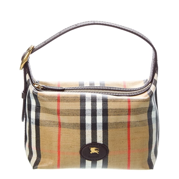 Burberry Highlands Mini Leather-Trim Duffel Bag, Black