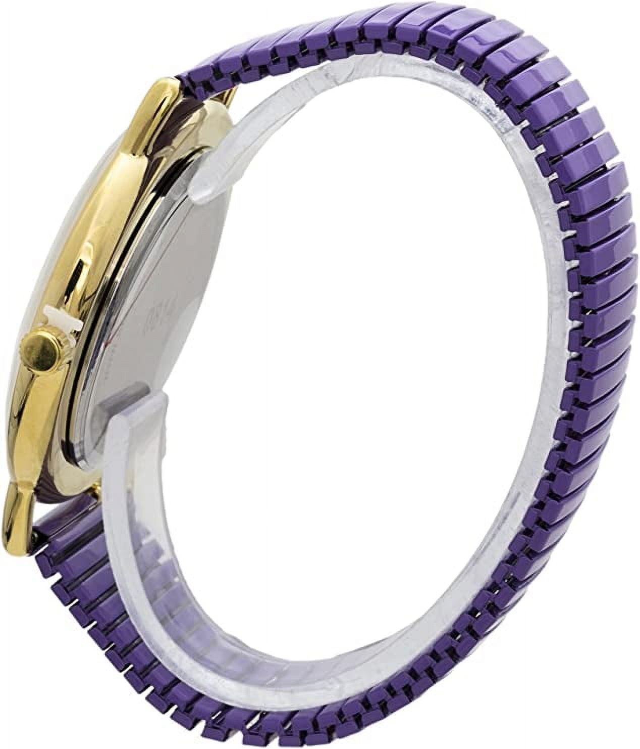 Blekon Women Wrist Watch Large 43mm White Face Stainless Steel Stretch Band Watch Analog Display