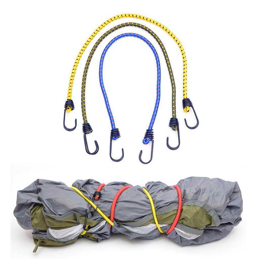 Lot De 2 Cordons Élastiques Avec Mousquetons - Longueur 100 Cm Réglable - Pour Attacher Bagages, Bâche, Tente