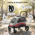 thumbnail image 4 of Foldable Dog Stroller for Large Dogs 135 LBS Capacity, 360° Rotating Wheels with One-Foot Brake, Pet Wagon with Breathable Mesh, Adjustable Handle and Storage Pocket, 4 of 7