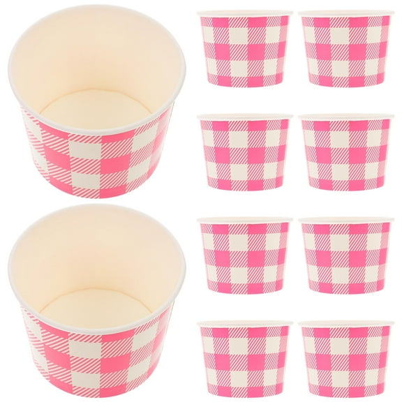 FONDOTIN Pudding Cups Dessert Cups Pink Paper 10pcs