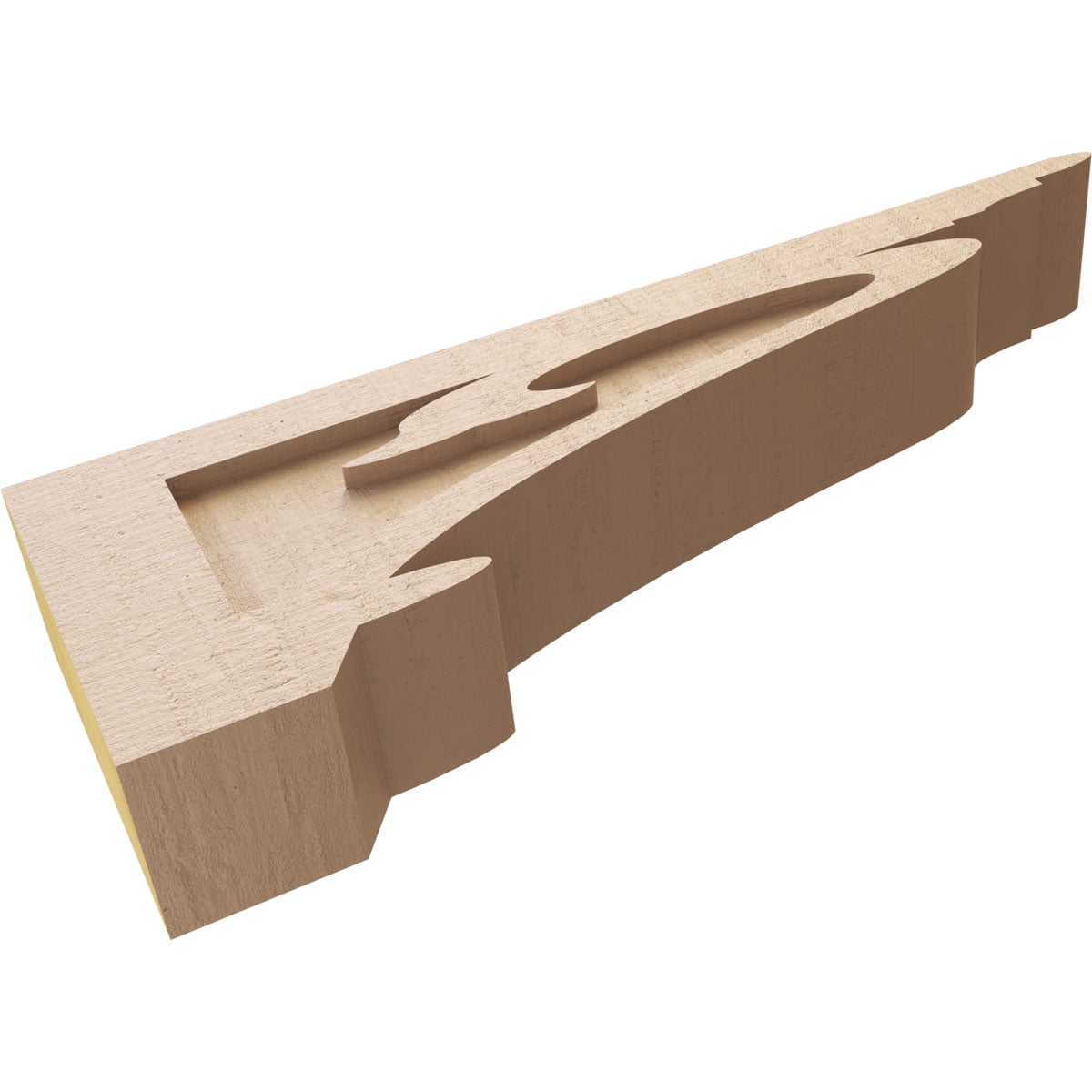 4"W x 24"D x 8"H Thin Mayflower Rough Cedar Woodgrain TimberThane Corbel, Primed Tan